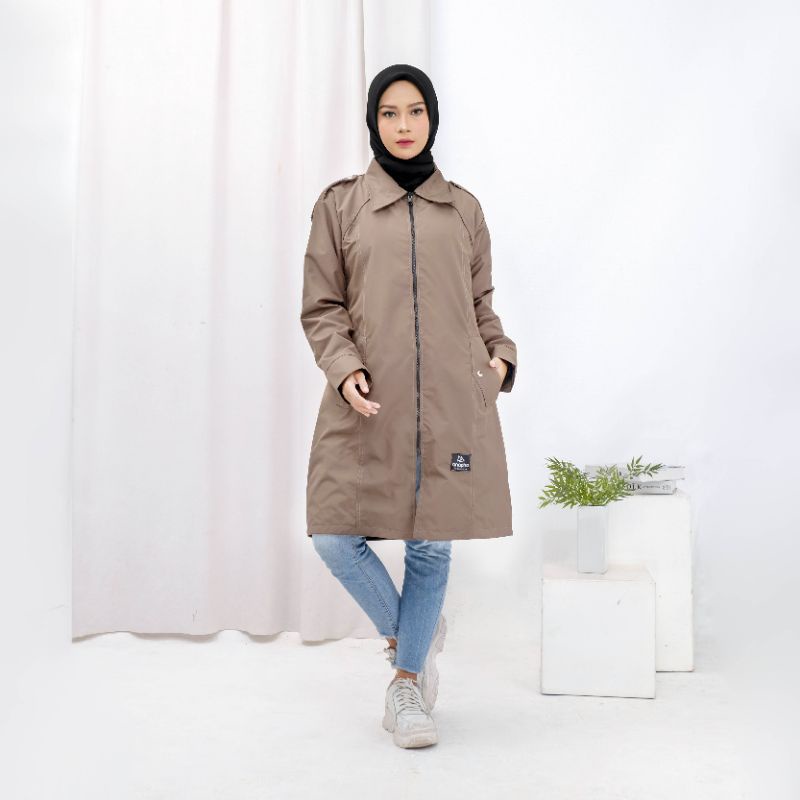 ANAPHA jaket coach wanita muslimah jaket coat panjang jaket parka coach wanita