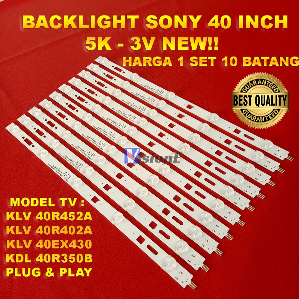 BACKLIGHT LED TV SONY KLV40R452A KLV40R402A KLV 40EX430 KDL 40R350R