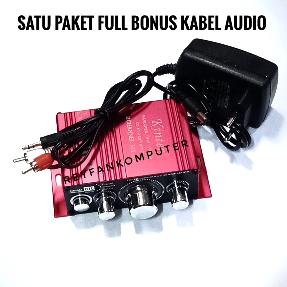 Satu Paket Full Ampli Mini Plus Adaptor Power 12V