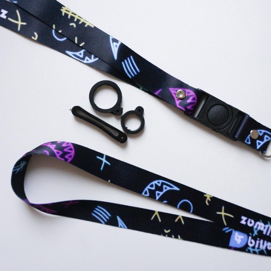 

Wow Murah Meriah.. Lanyard Billwaz gantungan id card Motif neon Printing Oring 3 ukuran