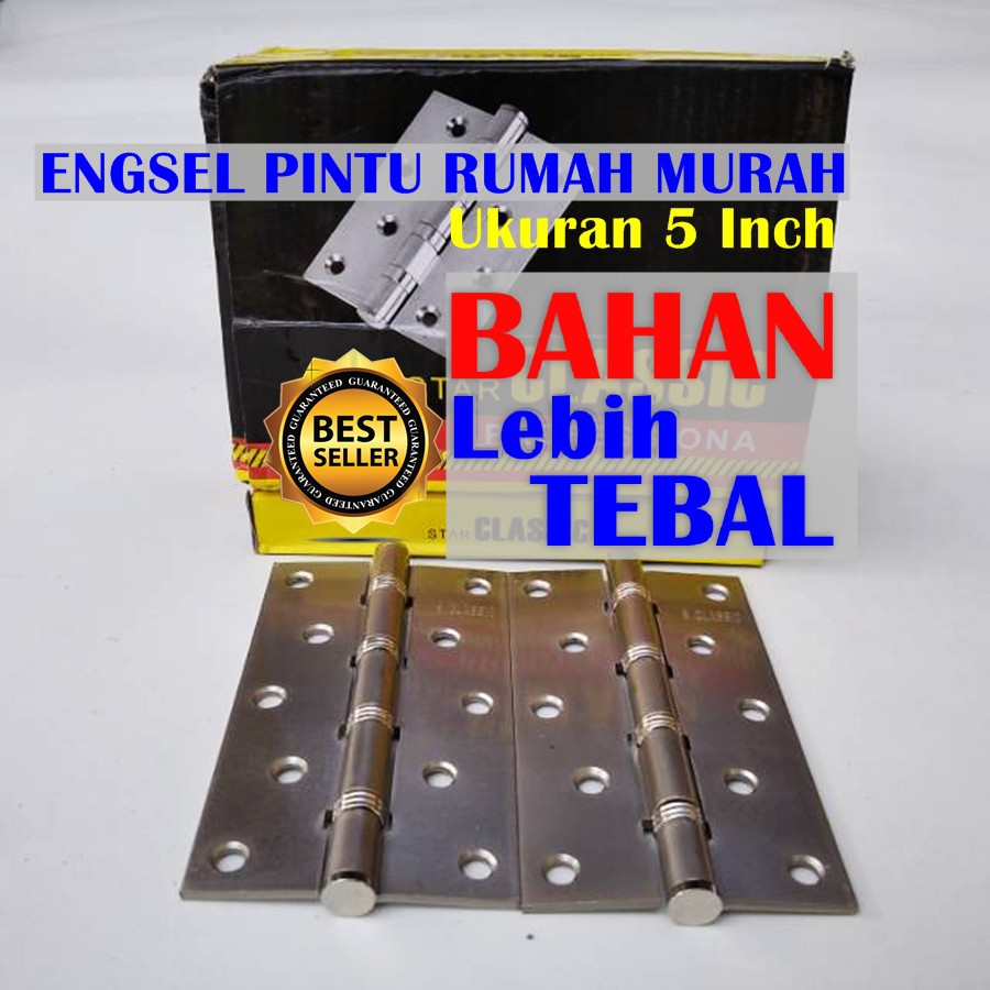 [BAHAN TEBAL] Engsel 5inch Engsel Khusus Pintu Rumah Besar Engsel Pintu Baut5 Gomeo crom Tebal 2,5mm
