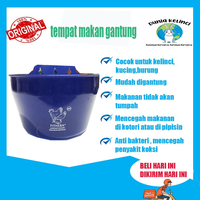 TEMPAT MAKAN GANTUNG HEWAN PET BOWL KUCING  HAMSTER ANJING KELINCI MUSANG BURUNG HEWAN