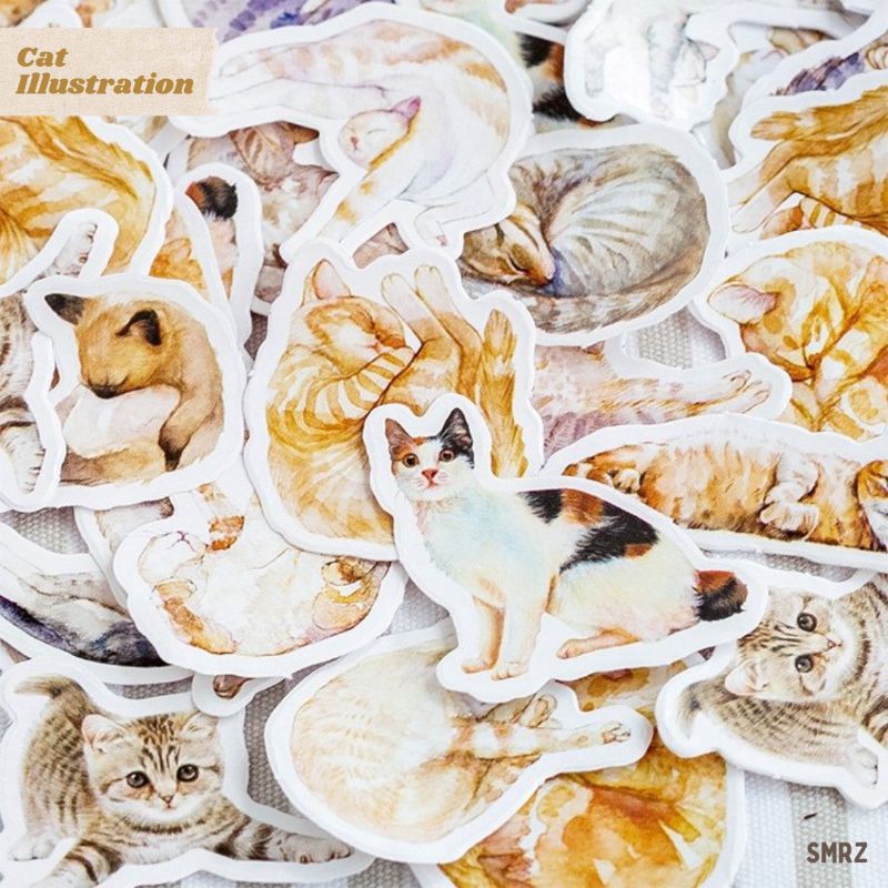 

Cat Illustration Sticker Piece - Stiker Ecer Ilustrasi Kucing / Kitten