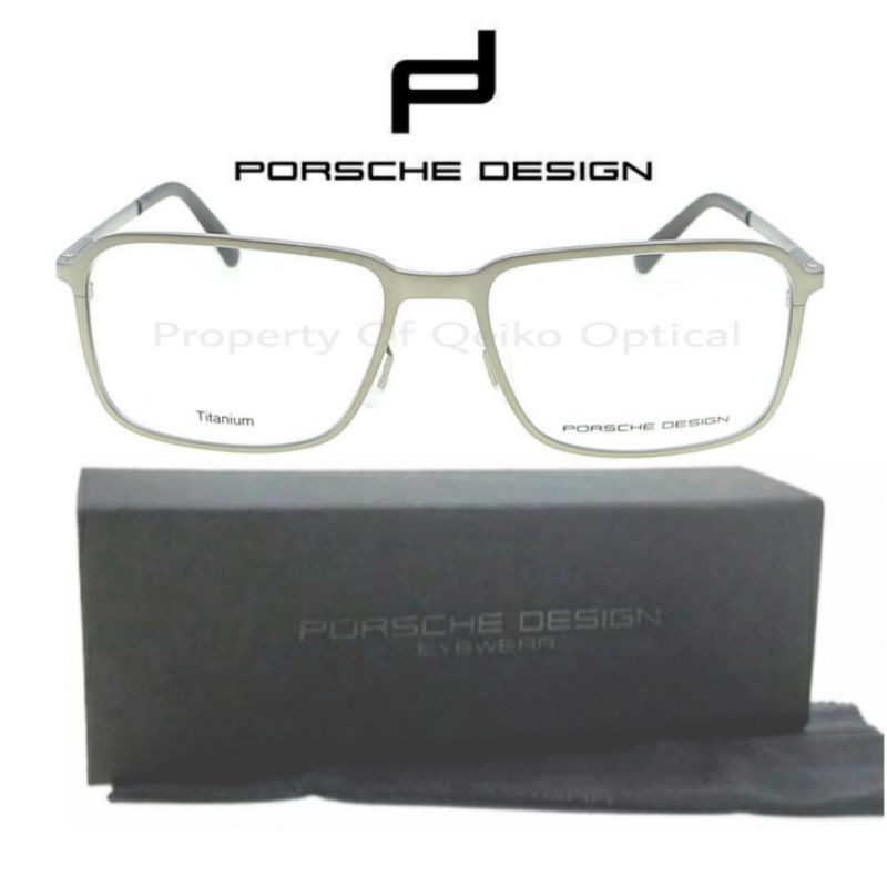 Frame Kacamata Pria Original Porsche Design P8293B-55 Silver/Wajah Sedang-Model Casual Elegan