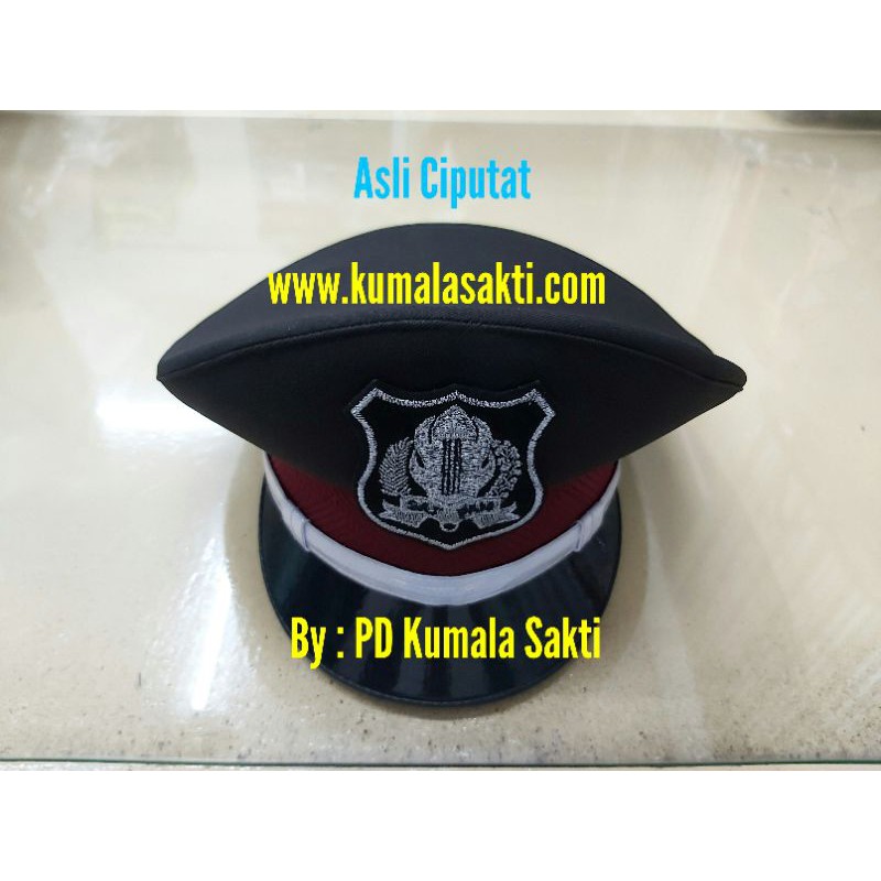 Topi Pet Satpam Ciputat Asli Coklat Madya|Pet PDH Security|Topi Jaring|Kaos Satpam|Pangkat Satpam