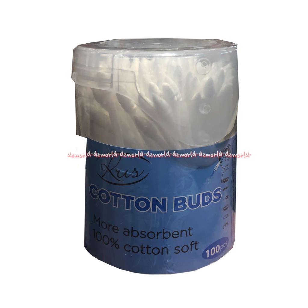 Kris Cotton Buds 100pcs Kosmetik Untuk Membantu Area Make Up Cotton Bud Cosmetic Korek Kuping Ujung Runcing Pakai Botol