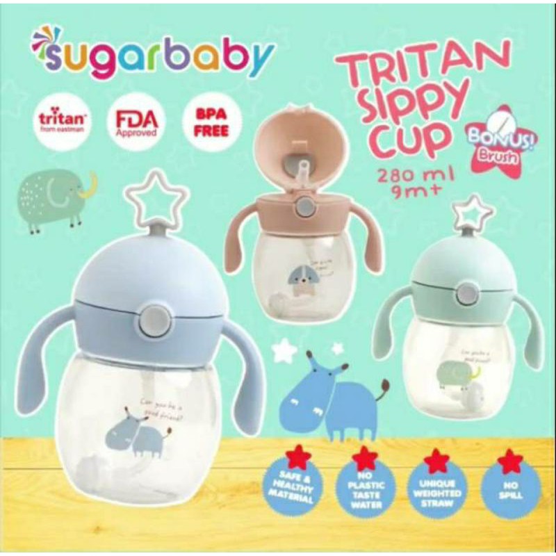 BOTOL SUGARBABY TRITAN SIPPYCUP SIPPY CUP TRITAN 2 IN 1 TRITAN TYPE A TYPE B TYPE C BEAR STAR RABBIT BOTOL ANAK BOTOL BAYI SUGARBABY TEMPAT MINUM ANAK SUGARBABY