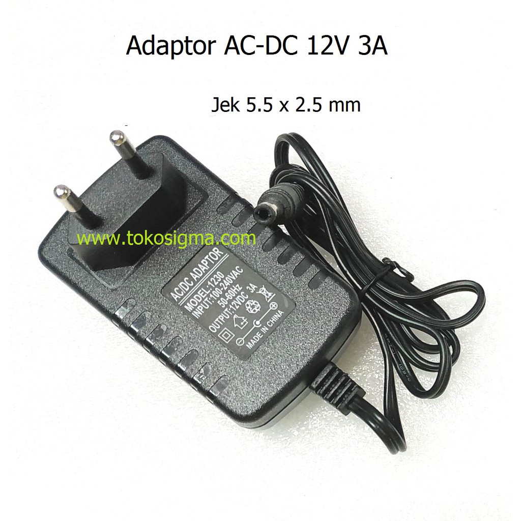 ADAPTOR AC to DC 12V 3A 3000mA JEK plug 5.5x2.5mm power supply Adapter