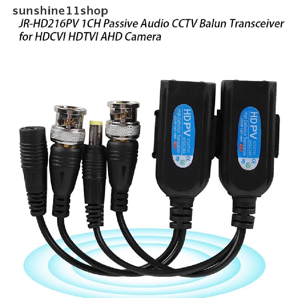 Sho 1 Pasang Konektor Coax BNC Video Power Balun Transceiver Ke CAT5e 6 RJ45