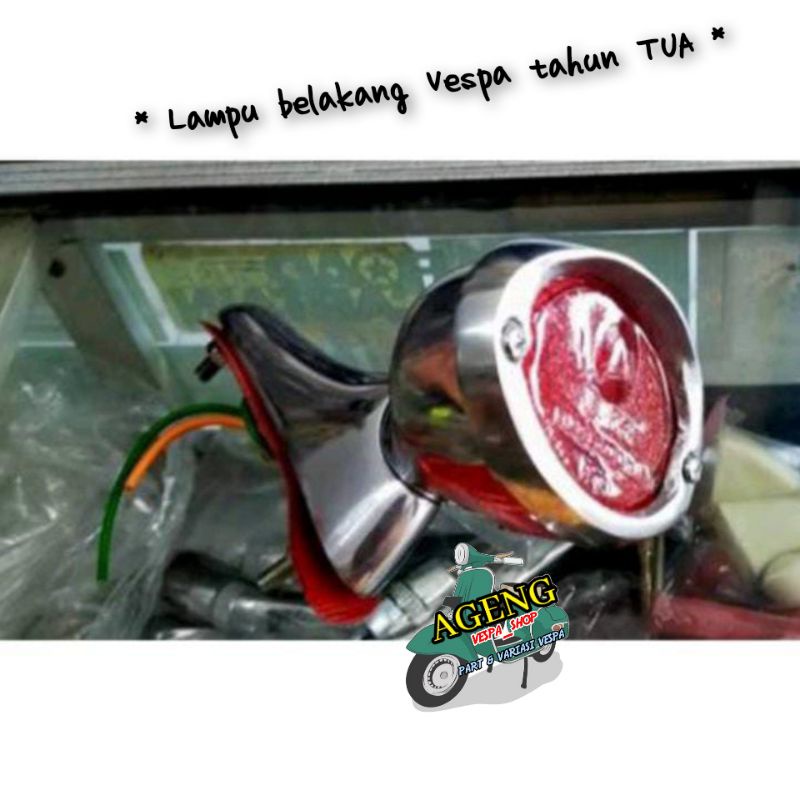 LAMPU BELAKANG VESPA TUA VGLA VGLB StopLAmp swan neck vgla vglb