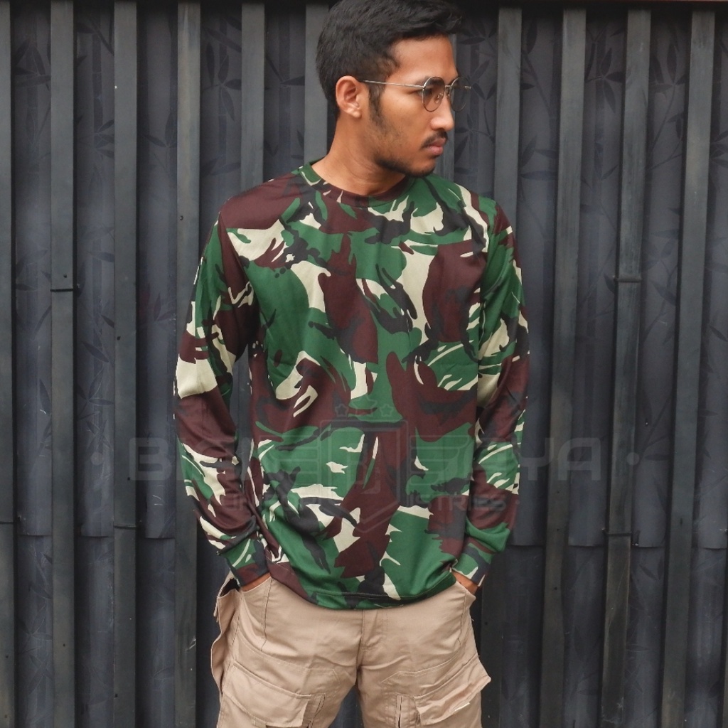 Kaos Loreng Malvinas Baju Kaos loreng lengan pendek TNI Malvinas bahan dryfit terbaru