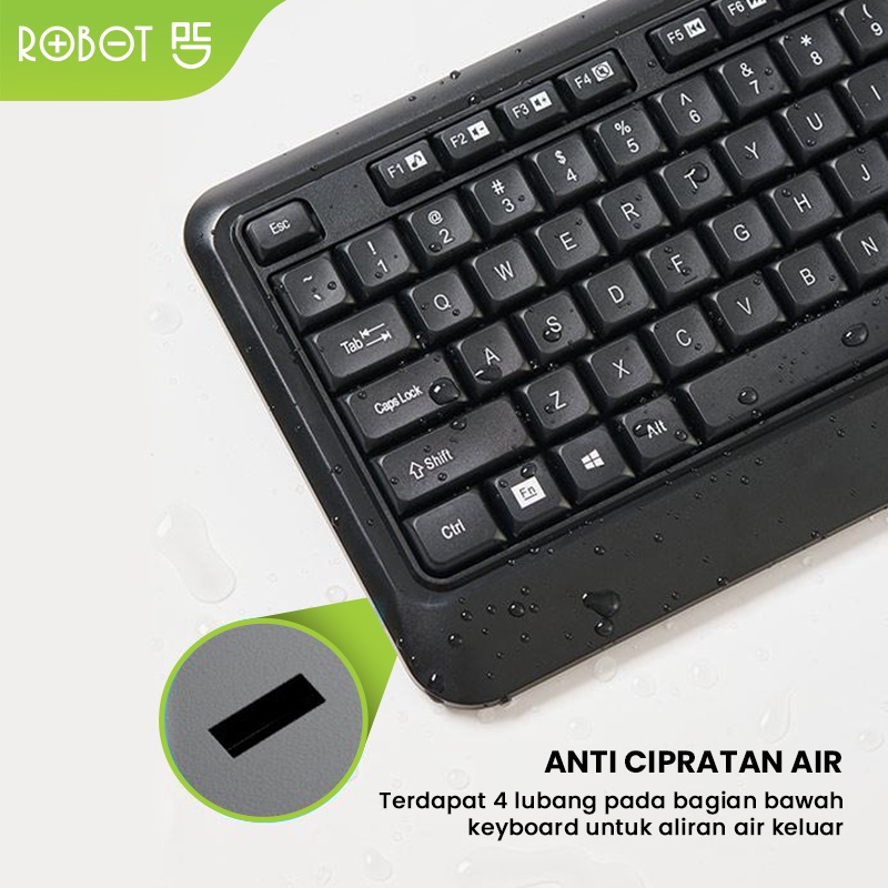 ROBOT Set Combo Keyboard and Mouse KM2600 for Komputer/Laptop Original Garansi Resmi 1 Tahun