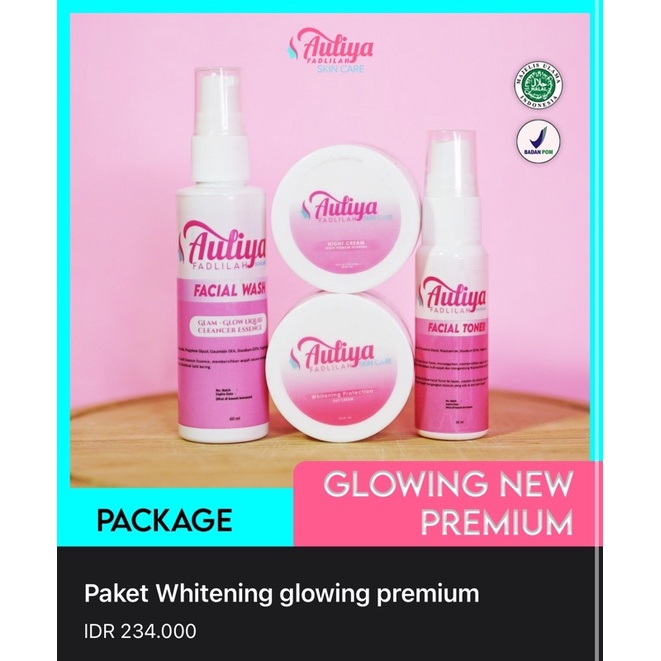 Paket Glowing New Premium dr.auliya skincare