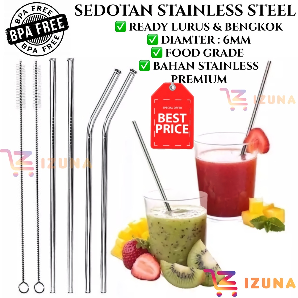 [IZUNA] SEDOTAN STAINLESS STEEL - SEDOTAN ANTI KARAT - SEDOTAN RAMAH LINGKUNGAN