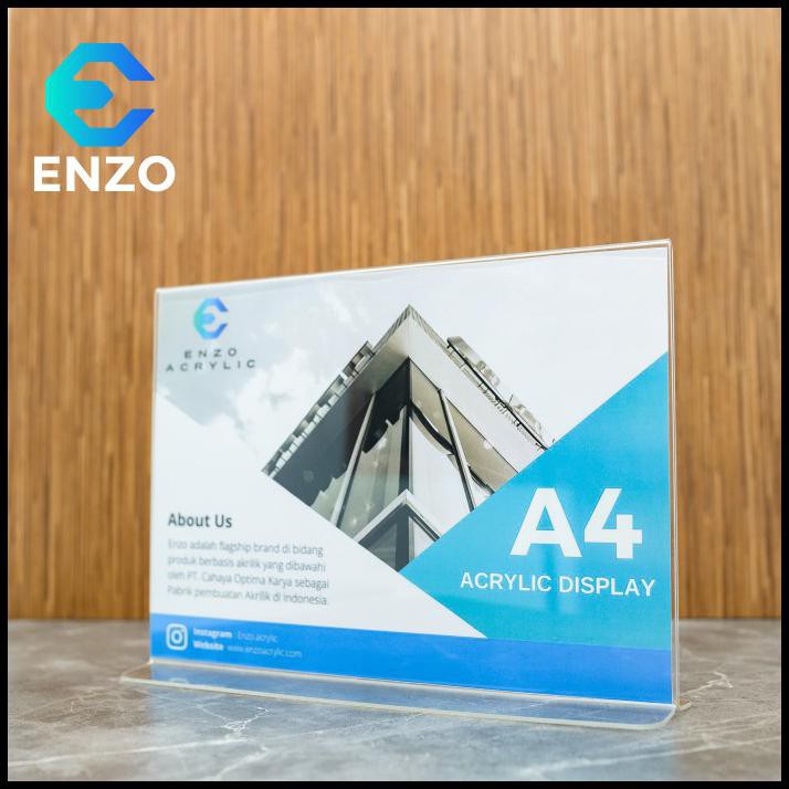 

Acrylic Standing / Tempat Brosur Tipe T A4 Horizontal 29,7X21 Cm