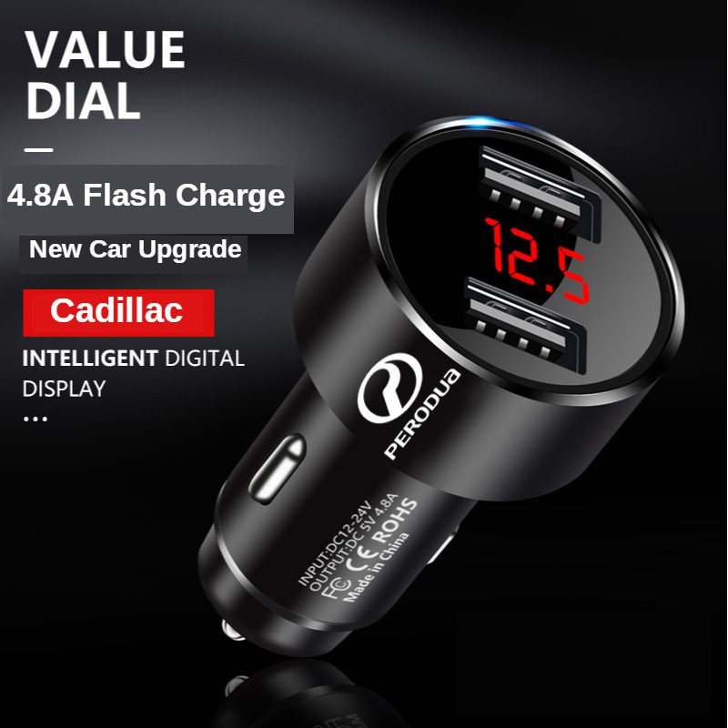 Charger Mobil MINI USB Fast Charging 4.8A / QC4.0 Untuk Perodua / Myvi Kelisa / Kembara / Alza / Kancil / Aruzz / Axa / Bevizza