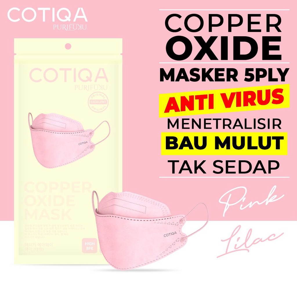 Masker KF94 5ply KOREA COTIQA COPPER OXIDE ORIGINAL penangkal Virus pembasmi virus anti virus