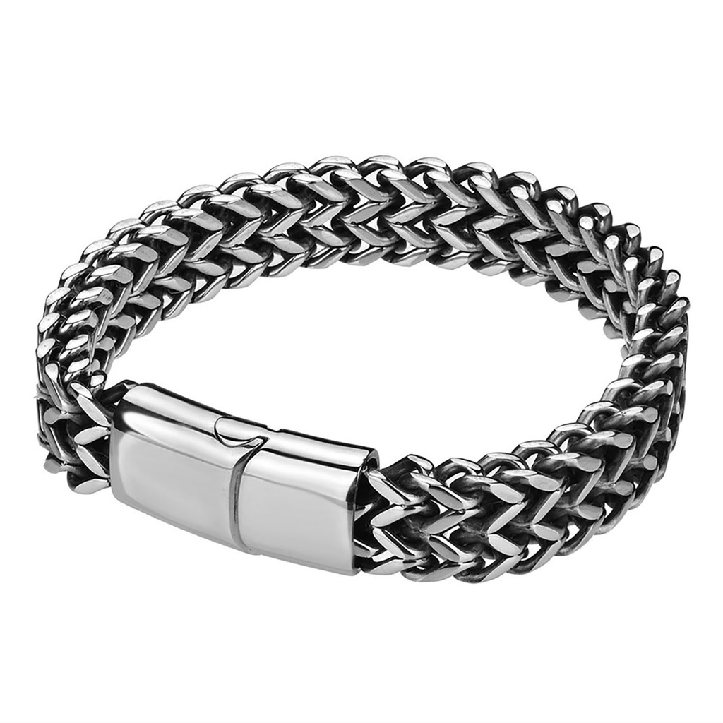 Hu Hu Hu Hu Hu Alat Bantu Pasang Kacamata♡ Gelang Rantai Bahan Titanium Steel Untuk Pria