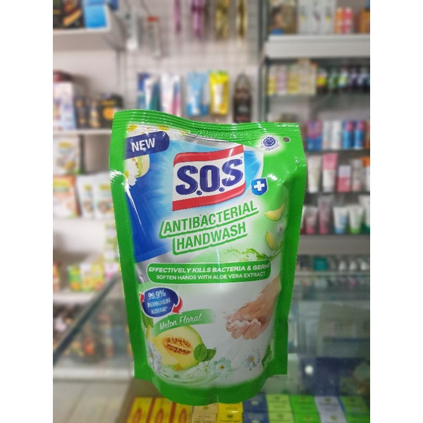 S.O.S Antibakterial Handwash Melon Floral 300 ml / Sabun Pencuci Tangan