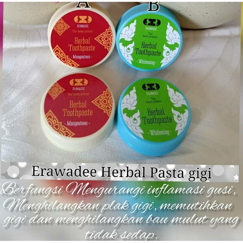 Erawadee pasta gigi Whitening Toothpaste . Pastagigi pemutih Original Thailand Paling Murah