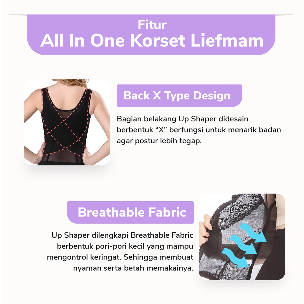 All in One Corset Liefmam (Zaraya) - Korset Kombinasi Untuk Ramping Menyeluruh