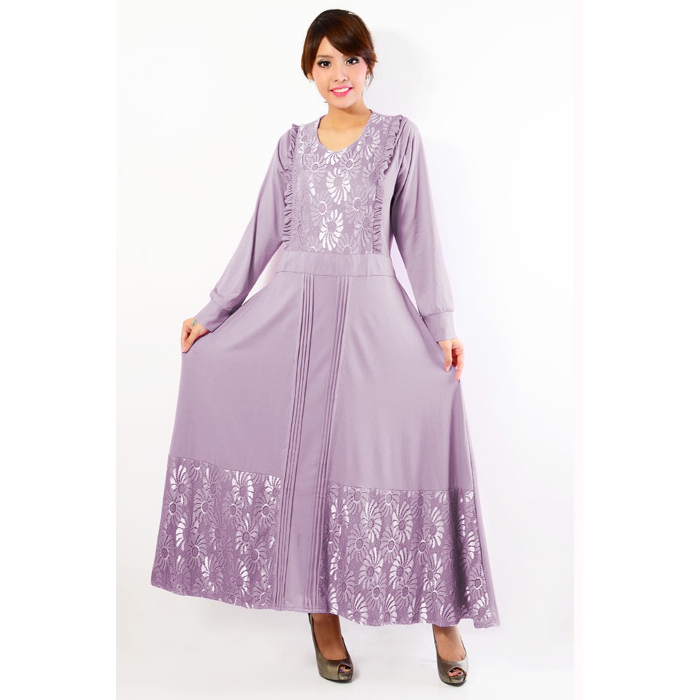 Long dress Gamis maxi Premium Kombinasi Corak bunga Simpel dan Elegan - XSHOP Dayana