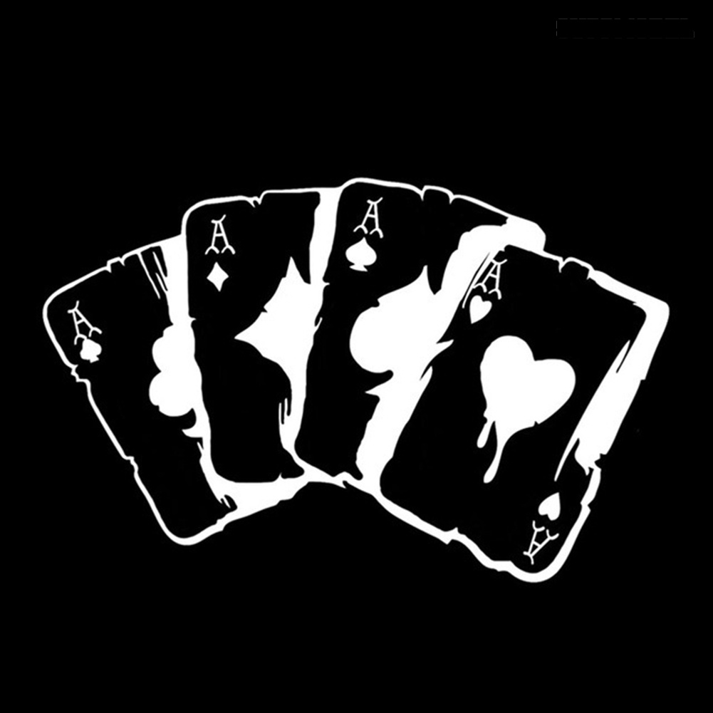 Stiker Reflektif Motif Kartu Poker Untuk Mobil / Motor