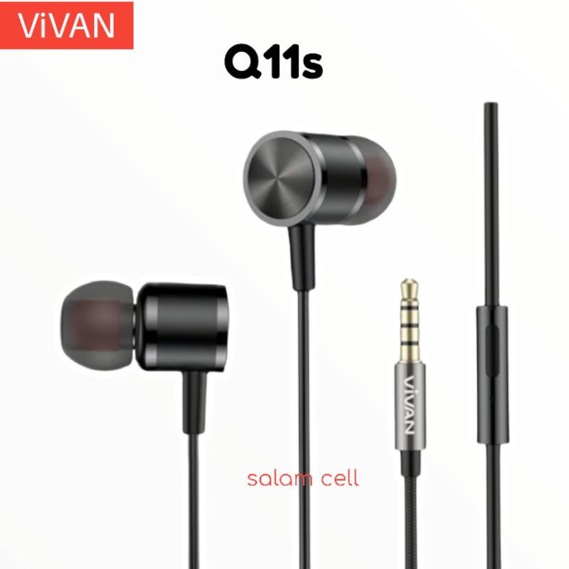 Headset Vivan Q11S Metal Bass Ergonomis Bergaransi Original