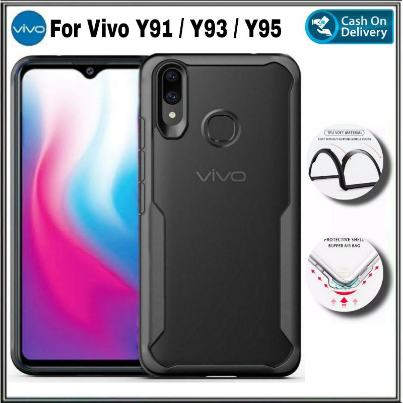 Soft Case Vivo Y91, Y93, Y95 Soft Hard Casing Fusion  Shockprooft Tpu HD Transparan