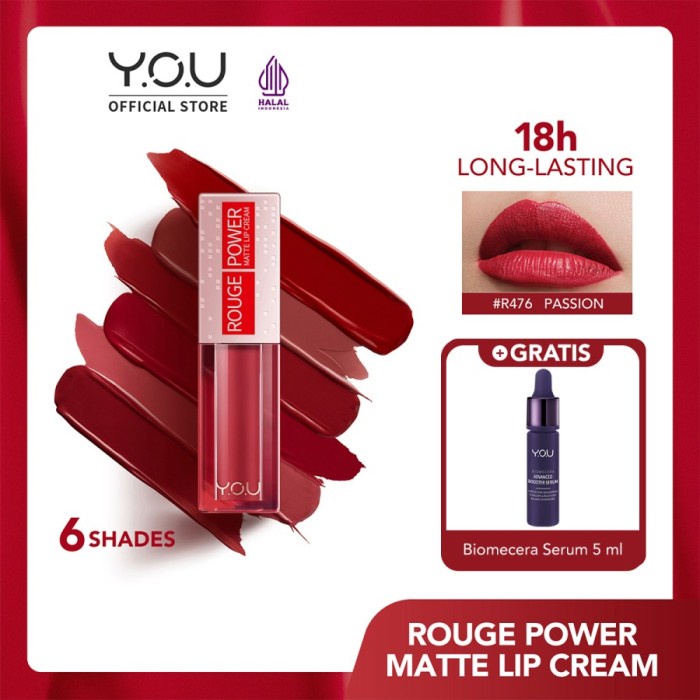 YOU Rouge Power Matte Lip Cream / Matte Finish Nourishing Resmi