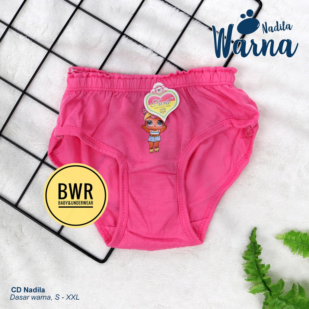 [ 6pc ] CD ANAK NADILA Warna Celana Dalam CD Anak Perempuan usia 2 tahun - 6 tahun - Bwr