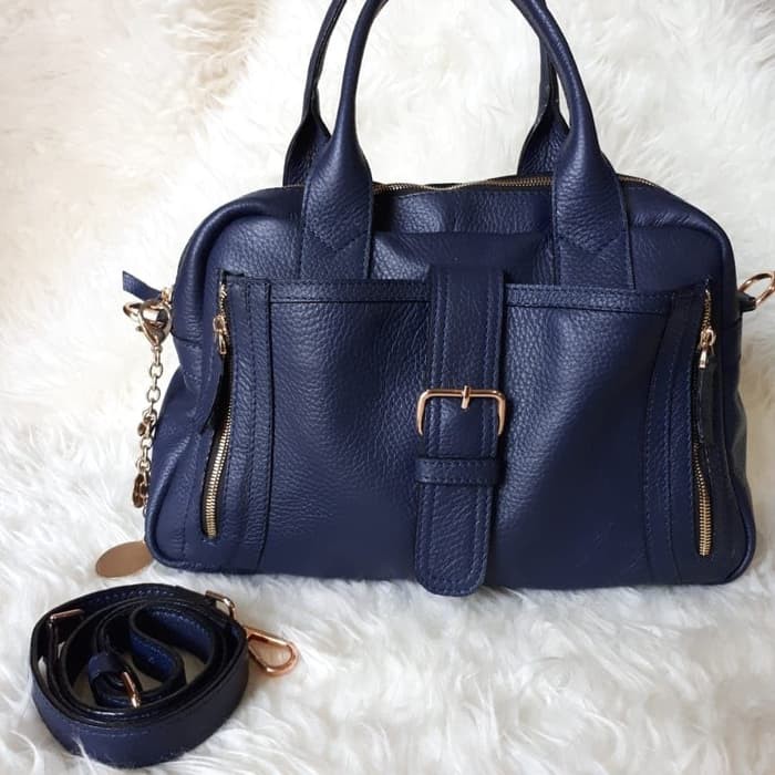 TAS WANITA BAHAN KULIT ORIGINAL KULIT SAPI WARNA BIRU -