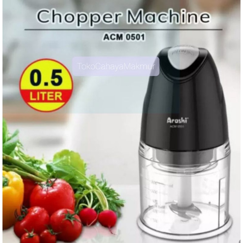 Arashi Chopper Machine ACM 0501 0,5L - Penggiling Daging,Bawang,Bumbu