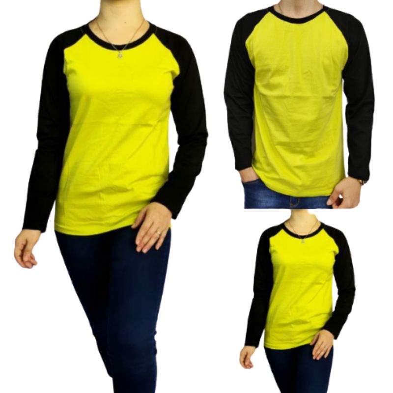 Kaos Couple Keluarga Baju Seragam Keluarga HIJAU STABILO-HITAM Lengan Panjang Ukuran M L XL XXL