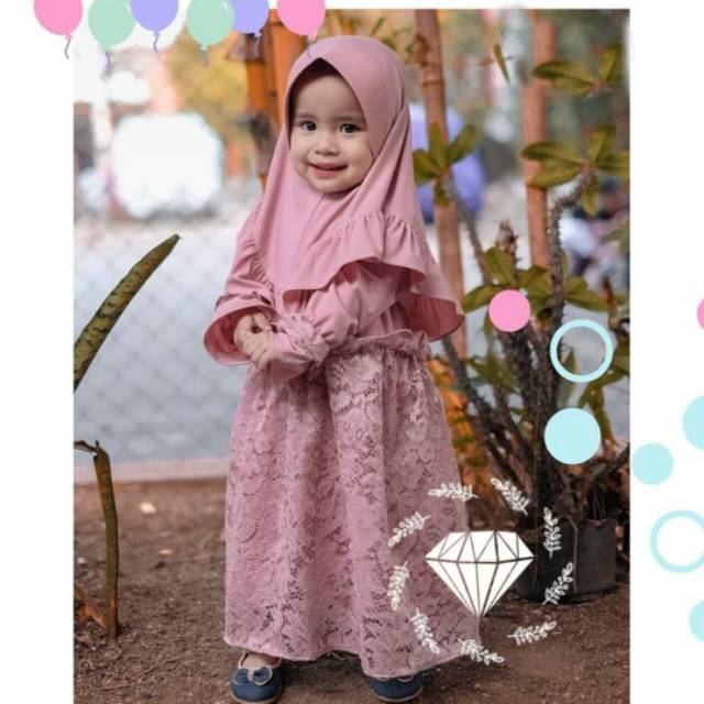 Zalindra Kids Syari | Gamis Anak Perempuan | Setelan Hijab Anak 2tahun 3tahun modern best seller 