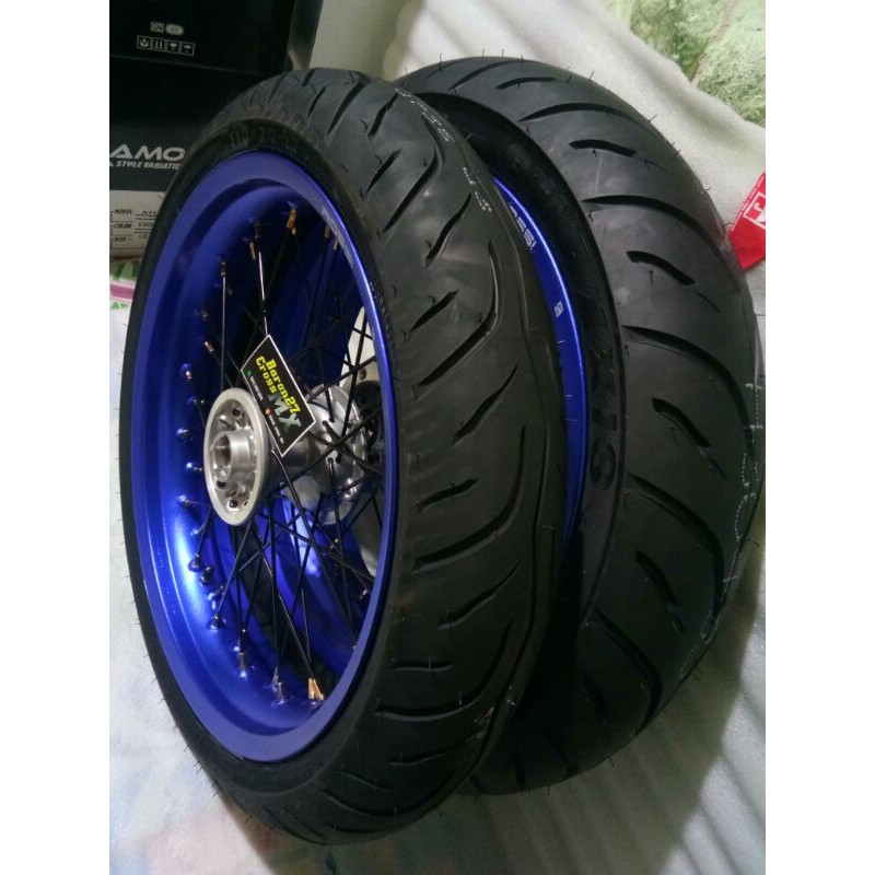 BAN SUPERMOTO KLX  VELG BIRU