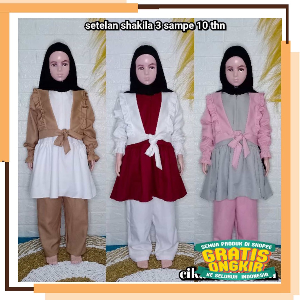 Lucu Keren Motif Polkadot BUnga KOtak / SETCEL sakila anak rompi senorita