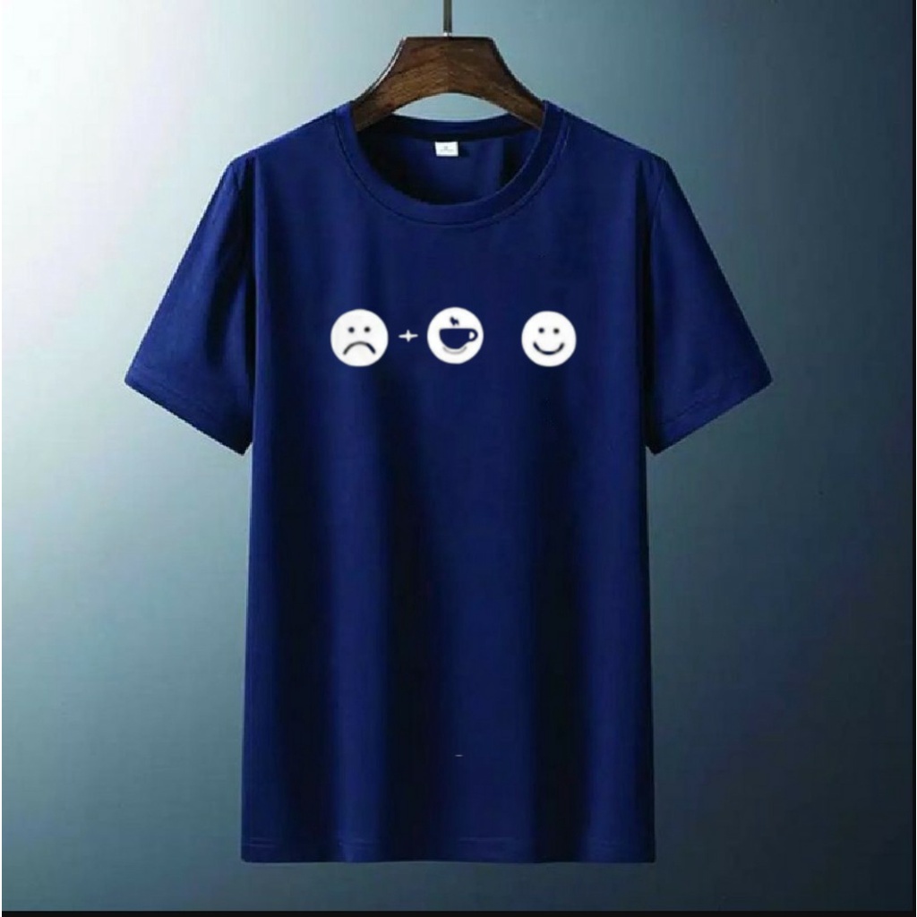 FC - KAOS OVERSIZE EMOTICON KOPI SMILE /KAOS TERBARU KEREN/KAOS MURAH/KAOS KONVEKSI T-SHIRT