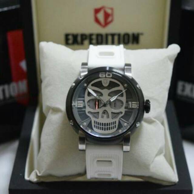 JAM TANGAN PRIA EXPEDITION E6722 WHITE SKULL SERIES ORIGINAL GARANSI RESMI