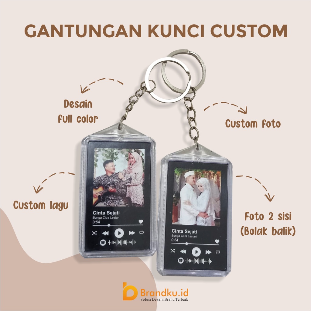 Jual GANTUNGAN KUNCI AKRILIK / ACRYLIC SPOTIFY CUSTOM DESAIN PLAT NAMA ...