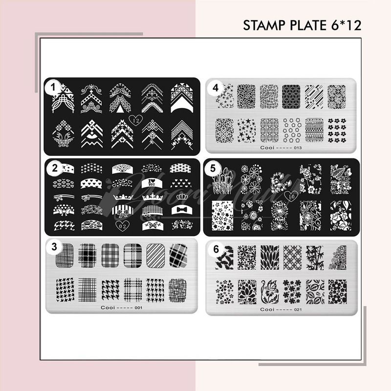 [ Stamp Plate no 1-20 ] Stamping plate cetakan stamp nail art motif