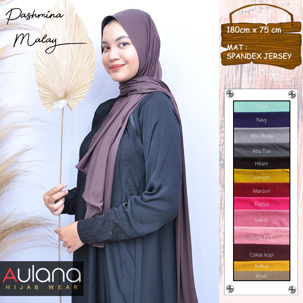 Jilbab Pashmina Malay Jersey Premium Hijab PASMINA PASHMINA MALAY MALAYSIA JERSEY Premium Ori Aulana Grosir Murah-3