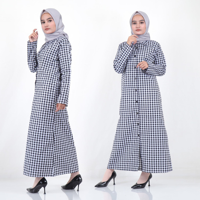 Busana Muslim / Busana Wanita / Gamis Breefa Monocrome - Hitam