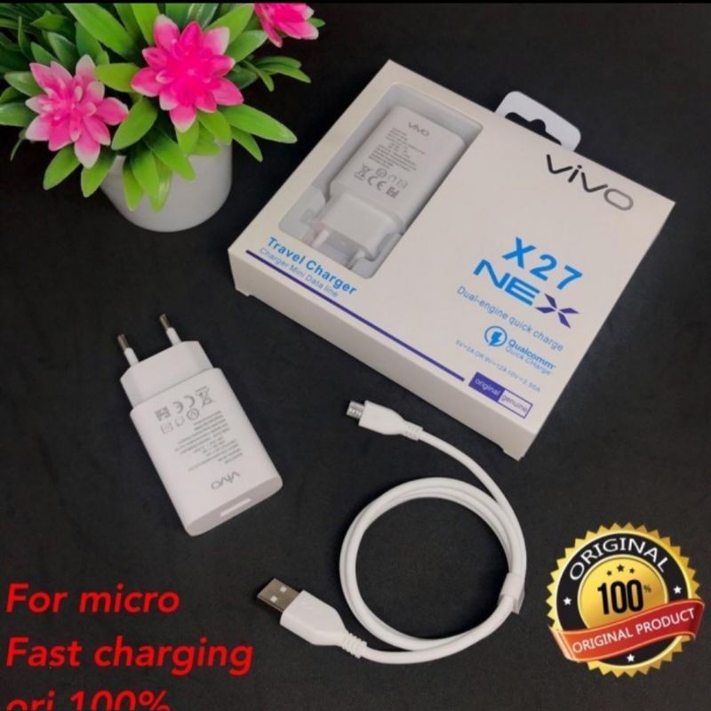 Tc Travel Charger Vivo X27 Nex Original 100% Colokan Micro