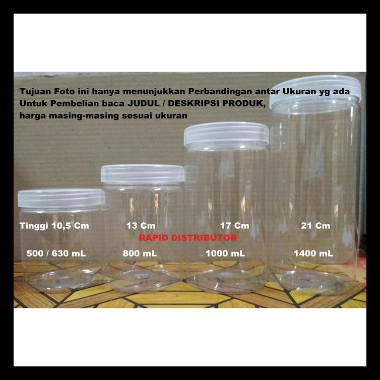 Toples Plastik Pet 1000Ml Jar Premium Tabung 1L Serbaguna 1000 Ml Termurah