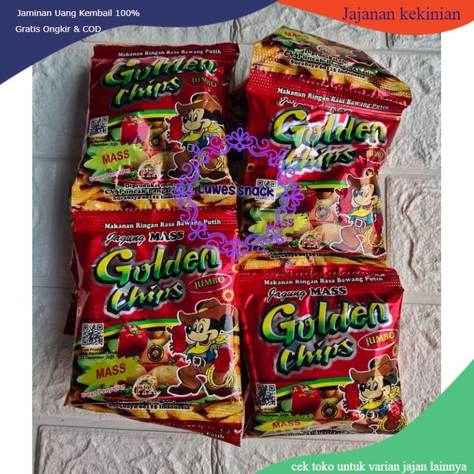 

golden chips/potato chips isi 10pcs-snack jadul-camilan jadul-jajanan jadul-jajanan kekinian