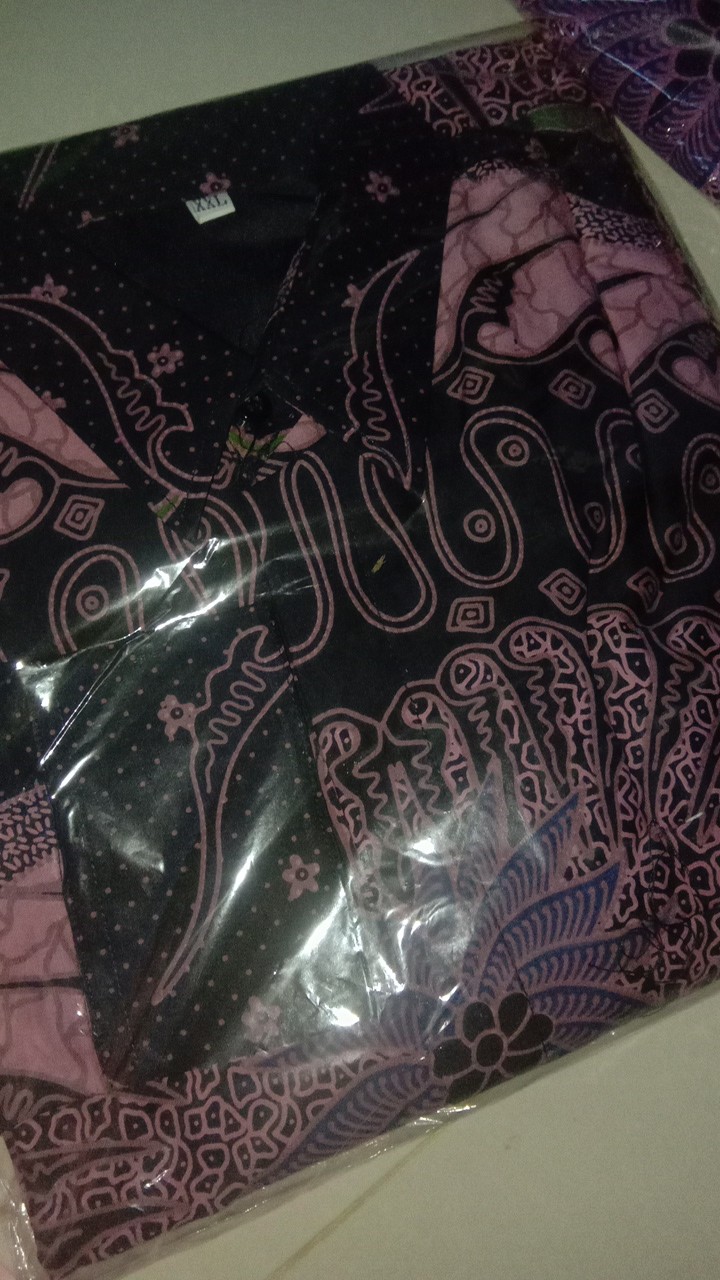 Kemeja Batik Pria Lengan Panjang Full Furing Kencana Ungu Megenta Motif Terbaru Terlaris