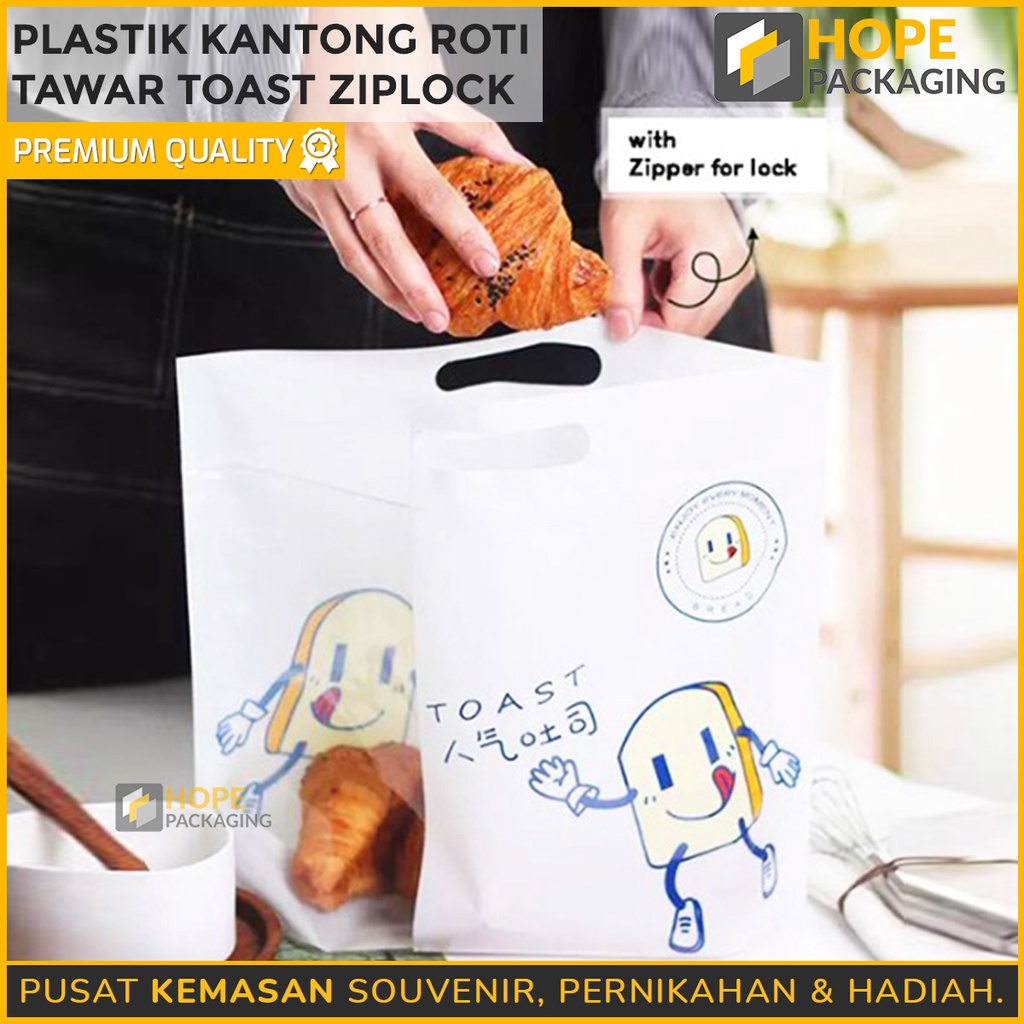 [ ISI 5 PCS ] Plastik Ziplock Transparant / Kantong Plastik Roti Tawar / Toast Kemasan Plastik Roti Zipper