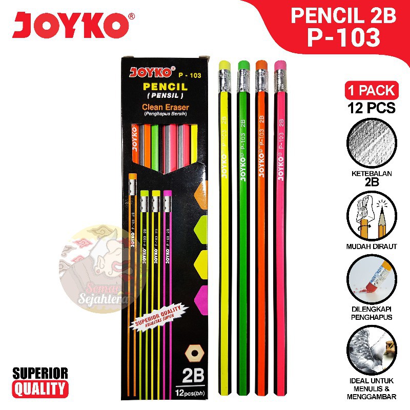 

[PAK] PENCIL JOYKO P-103 PENSIL SEKOLAH PENSIL UJIAN*