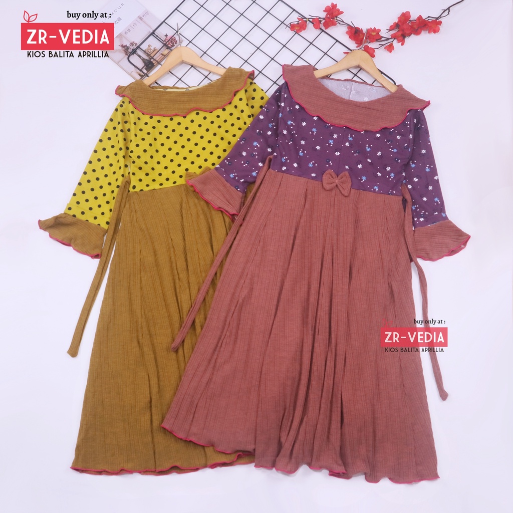 Long Dress Jessika uk 8-9 Tahun [EXPORT] Baju Anak Perempuan Panjang Dres Ngaji Murah Gamis Muslim